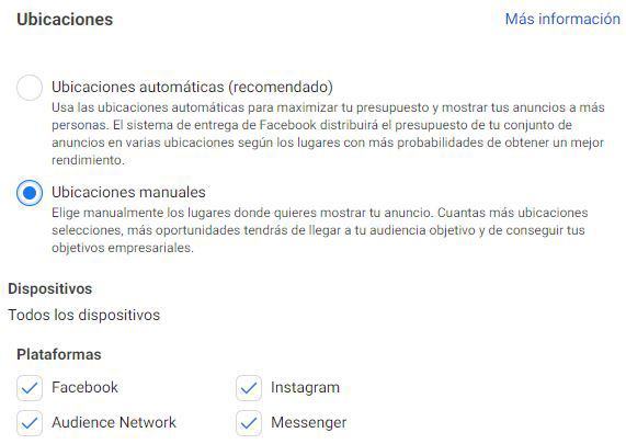 Configurar objetivos en Facebook Ads Meta